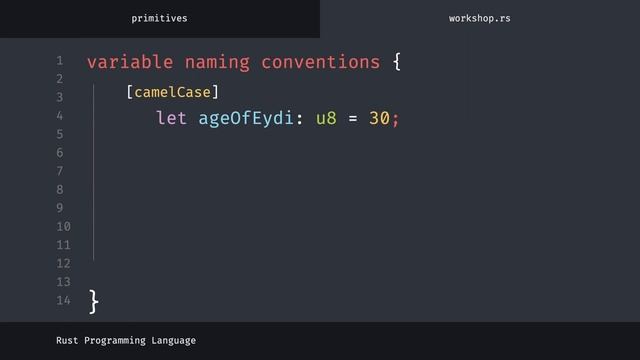 Rust Programming Tutorial #8 - variable naming conventions смотреть онлайн