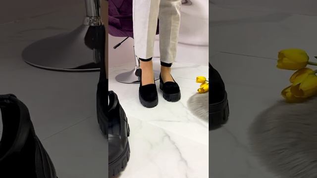 Туфли женские чёрные "Slice" натуральная кожа/замша смотреть онлайн