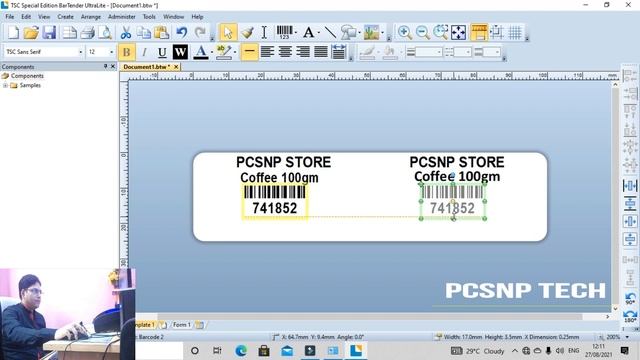 How to use Bartender Label Software for design barcode label | PRN and use anywhere | Pcsnptech 202 смотреть онлайн