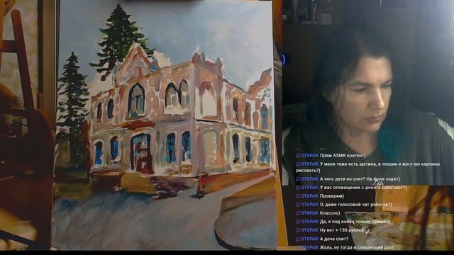 Пишем маслом старый домик смотреть онлайн