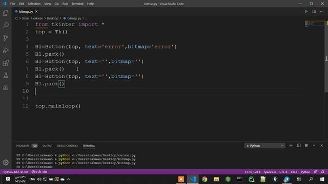 كورس python tkinter كامل : بايثون تكنتر : درس 32 : ايقونات الازرار التوضيحية Bitmap смотреть онлайн