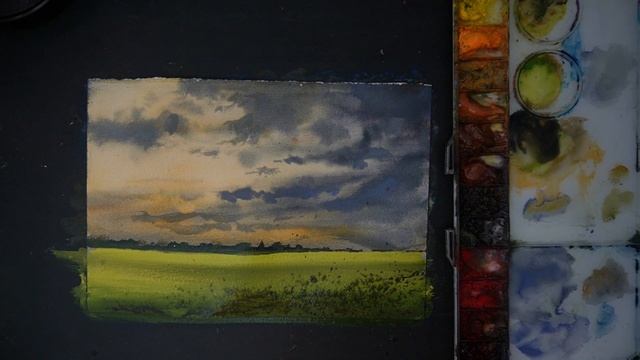 Watercolor painting tutorial - How to paint tree смотреть онлайн