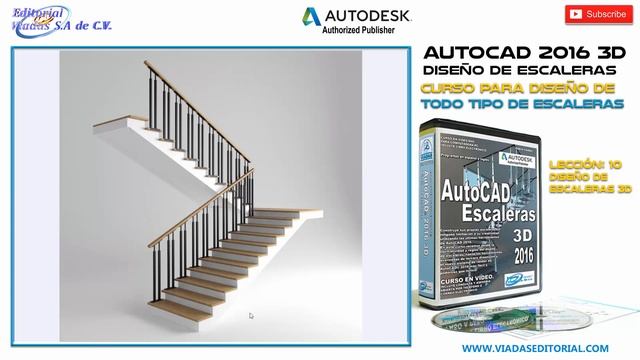 AutoCAD 2016 3D Curso Avanzado | Tutorial Español | Diseño de Escaleras Leccion 10 смотреть онлайн