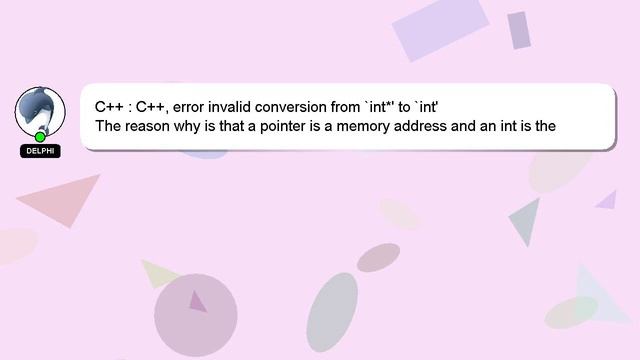 C++ : C++, error invalid conversion from `int*' to `int' смотреть онлайн