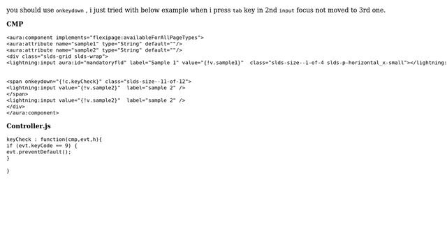 Salesforce: Override Default Tab Key press event in Lightning component? (3 Solutions!!) смотреть онлайн