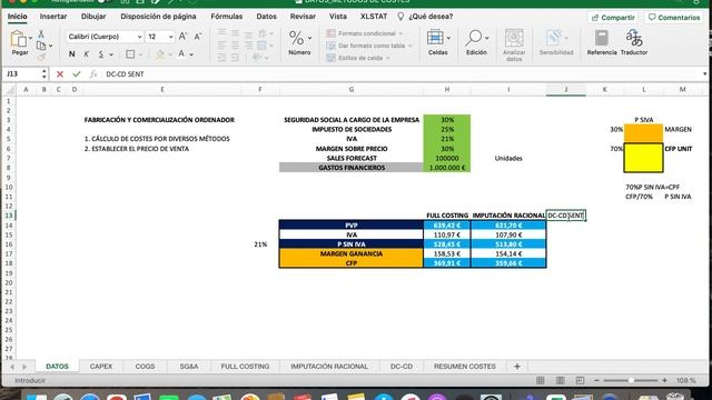 ( 3/7) Método de costes parciales Direct Costing Costes Directos, ejemplo práctico en Excel смотреть онлайн