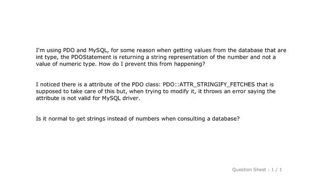 MySQL : How to get numeric types from MySQL using PDO? смотреть онлайн
