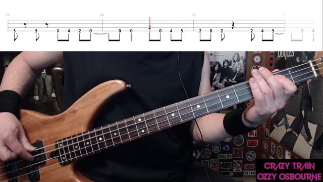Crazy Train by Ozzy Osbourne - Bass Cover with Tabs Play-Along смотреть онлайн