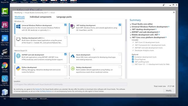 How to Modify/Update Visual Studio 15.5.2 using Visual Studio Installer смотреть онлайн