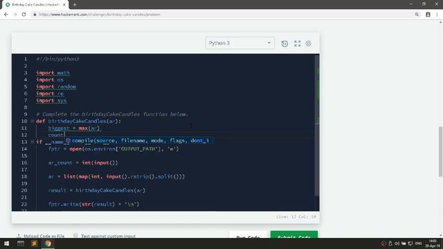 Birthday Cake candles | Solving Hackerrank with python | Ep9 смотреть онлайн