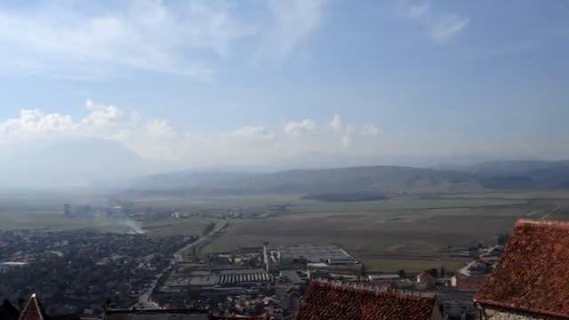 View from Rasnov fortress of Brasov valley смотреть онлайн