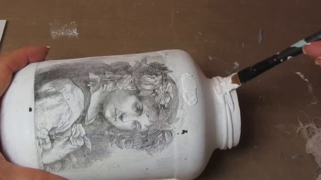 DIY Tip Jar Upcycle Decoupage & Transfer over Chalk paint