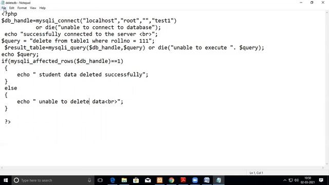 sql delete php смотреть онлайн