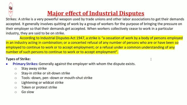 Introduction to Industrial Dispute Act 1947 | Impacts, Importance, Effects, and Types of Strikes смотреть онлайн