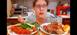 Мукбанг Шашлык/Ответ тяфкающим из-за бугра подписчикам из Ютуба