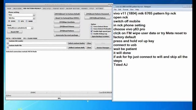vivo v11 1804 mtk 6765 pattern frp nck 2019 Tested смотреть онлайн