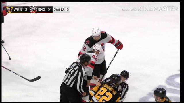 AHL hockey fight Binghamton Devils and Wilkes-Barre penguins смотреть онлайн