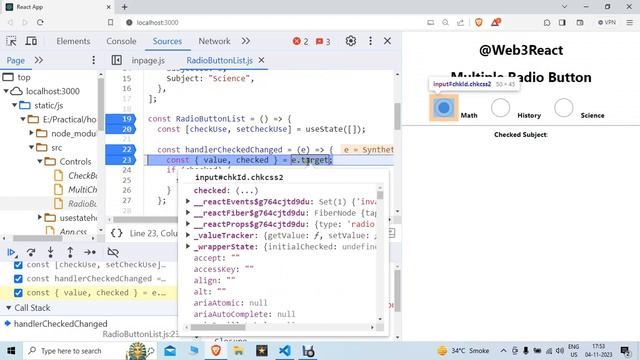 Get RadiobuttonList Value | Multiple radioButton in React js In hindi смотреть онлайн