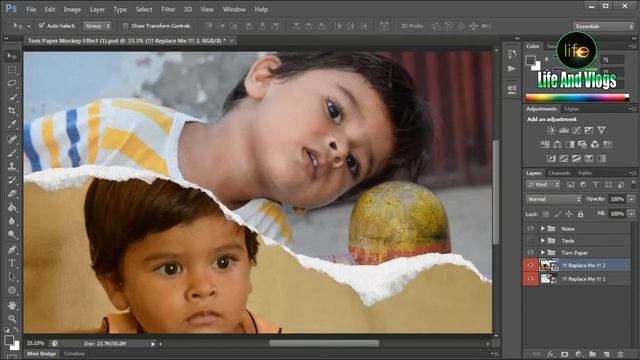 Torn Paper Photo Effect Mockup | Photoshop Tutorial | Paper Effect on Photo | Photo Editing смотреть онлайн