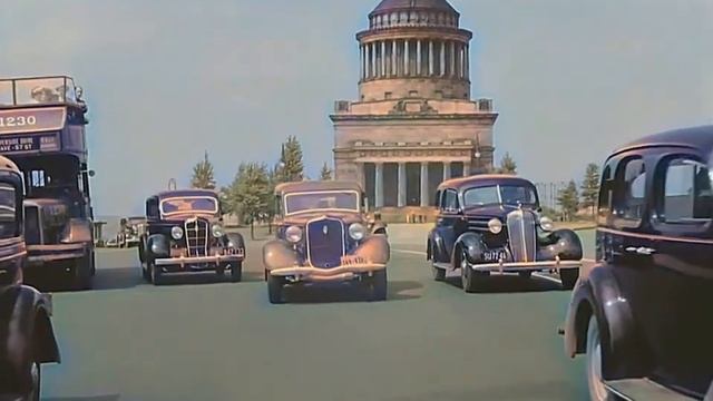 New York Between 1930s &1940s, Riverside Drive In Color [60fps, Remastered] W Added Sound