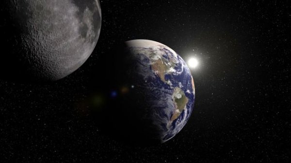 Луна и Земля. Moon and Earth.