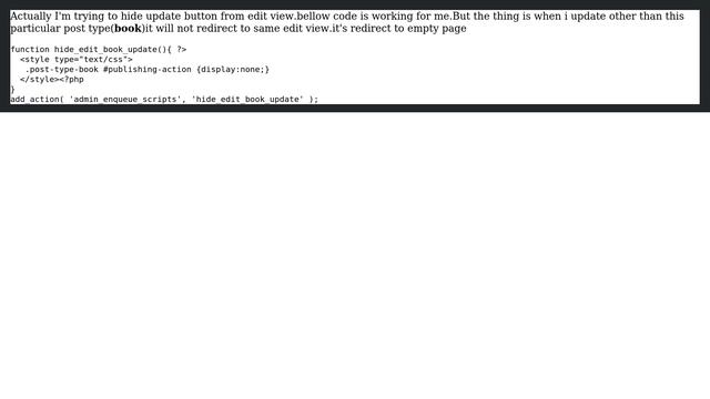 Wordpress: Hide the update button from edit view in wordpress custom post type смотреть онлайн