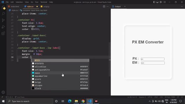 How To Convert Px To Em Using Javascript | Px Em Conversion Using Javascript | Js Conversion смотреть онлайн