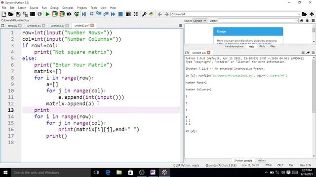 Diagonal and Identity Matrix using Python Programming смотреть онлайн
