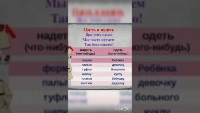 Одеть, надеть.