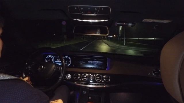 LV. Ночной обзор Mercedes Benz S350 3.0D 2014, 7л/100км расход топлива/С класс / Тест драйв /МБ С35 смотреть онлайн