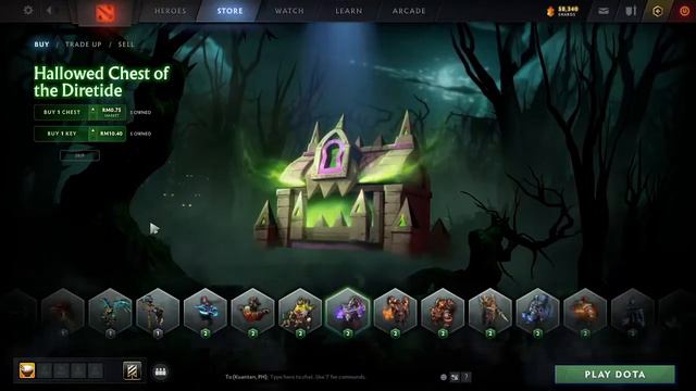 Dota 2 - Opening 10 Hallowed Chest Of The Diretide! VERY LUCKY!