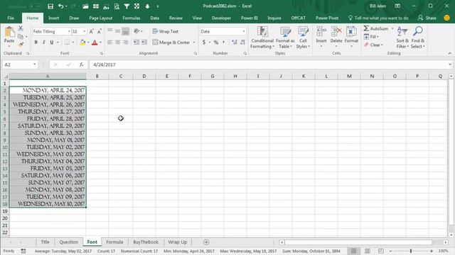 Excel Date Formatting: Fill Dates in ALL CAPS - Episode 2085 смотреть онлайн