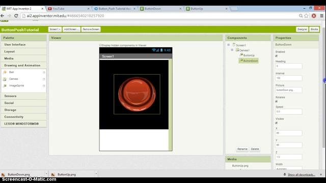 App Inventor 2 Tutorial - Animated Push Button