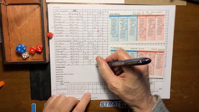 Strat-0-Matic Baseball: St. Louis @ Pittsburgh 4/15/1966 Bob Gibson for the Cardinals! смотреть онлайн
