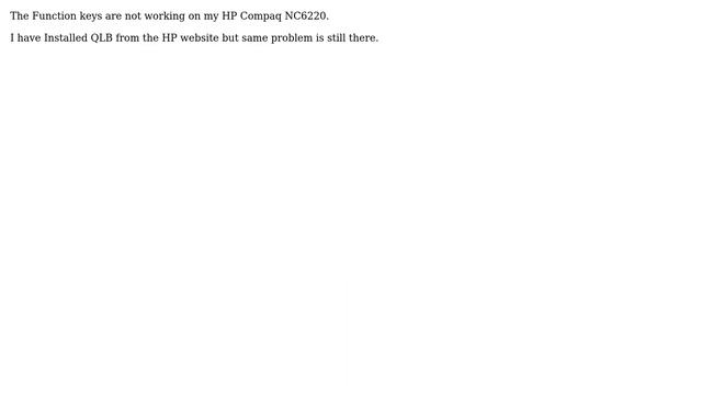 Function keys are not working on HP Compaq NC6220 смотреть онлайн