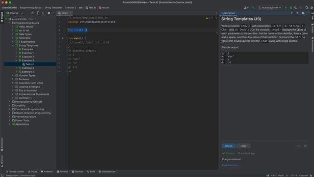 Atomic Kotlin Course - String Templates смотреть онлайн