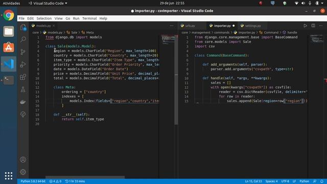 Django parte 2 - Configuração do banco de dados e importer смотреть онлайн