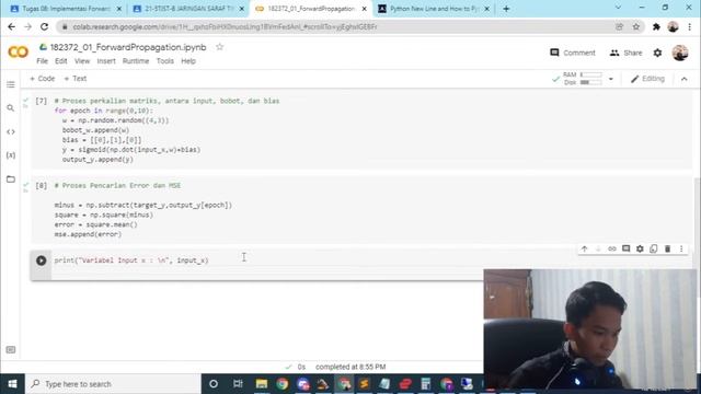 Forward Propagation in Python (Google Collab) смотреть онлайн