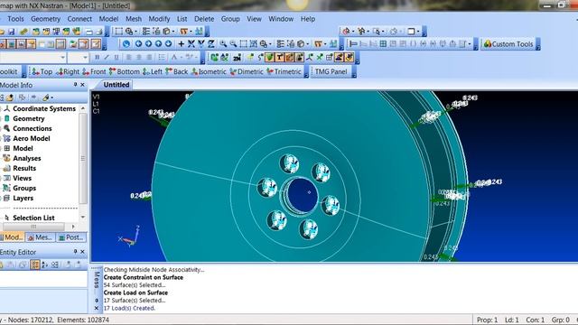 Topology Optimization of An alloy Wheel in FEMAP NX Nastran смотреть онлайн