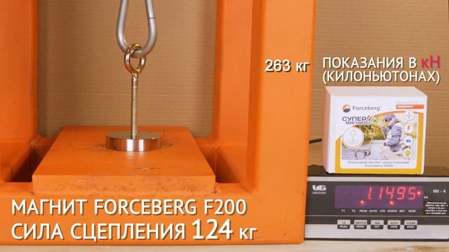 Измерение силы поискового магнита Forceberg F200 смотреть онлайн