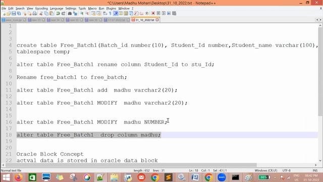 class1 DDL Commands смотреть онлайн
