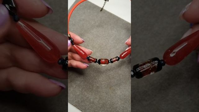 ☘️Чокеры с бусинами мурано, агат, тонированный кварц#авторскиеукрашения ручнойработы#jewellery смотреть онлайн