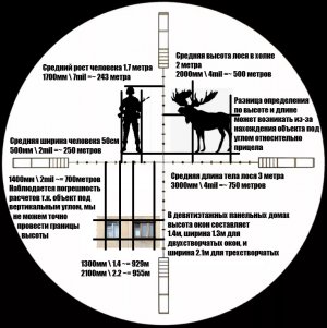 Как определить дистанцию до цели по прицельной сетке mil dot
