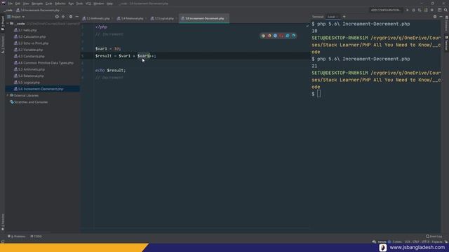5.6 Increment Decrement Operators | PHP The !DYING Language смотреть онлайн