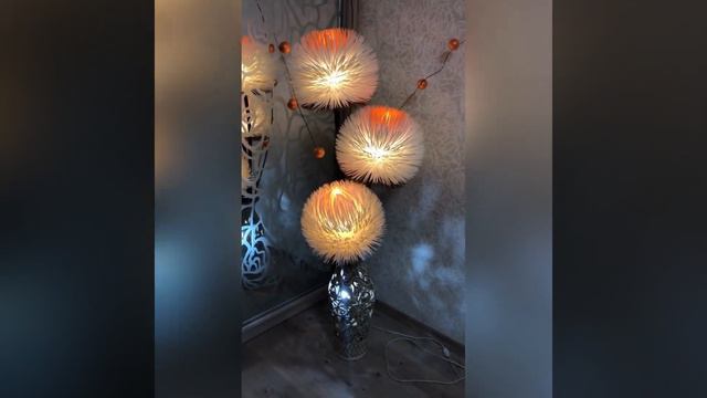 Светильник из изолона. Пушистик-хризантема. #светильник #изолон #пушистик #хризантема #подарок смотреть онлайн