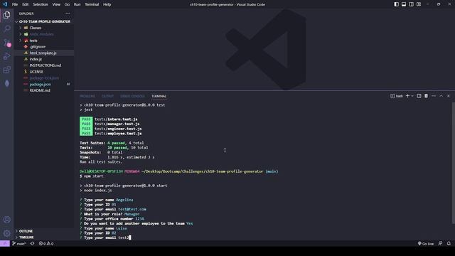 Team Profile Generator using node.js and express.js смотреть онлайн