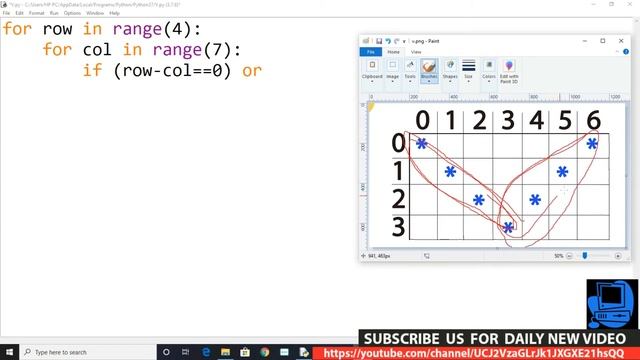 Python Pattern Programs | Printing Stars '*' in V Shape смотреть онлайн