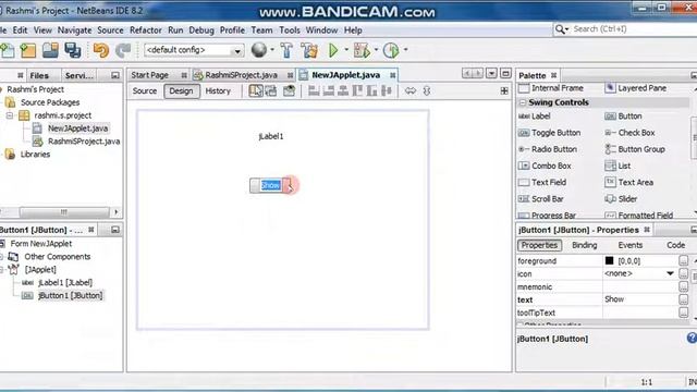 A Simple Java Swing Program to print a message смотреть онлайн