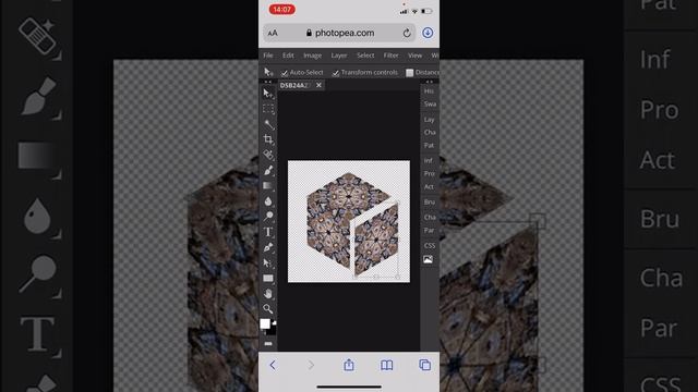 3D Cube in Photopea on iPhone смотреть онлайн