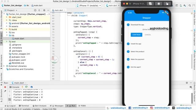 Flutter stepper implementation tutorial for beginners | Source in description | flutter coding смотреть онлайн